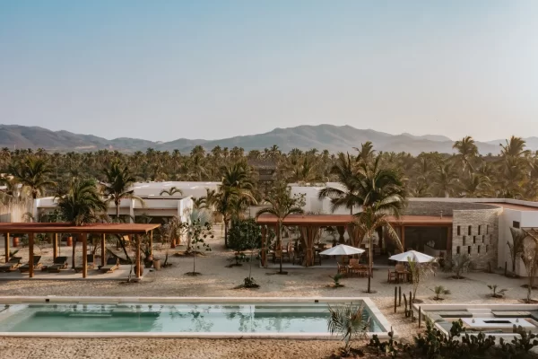 Casa Yuma surrounded by lush greenery in Oaxaca, Mexico.